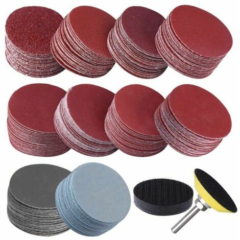 Juego de 200 discos de lija de 50 mm (2 pulgadas) para lijado y pulido. (1/5)