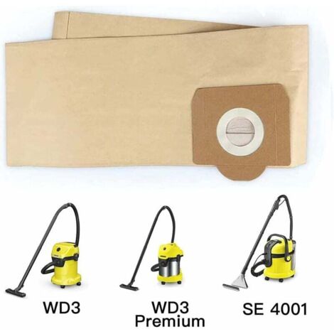 5x Sacchetti Per Aspirapolvere Per Karcher WD3 WD3P - Foto 4