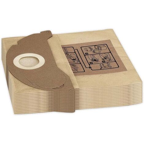 10 bolsas de filtro de repuesto para aspiradoras Karcher WD2 MV2 6.904-322.0 WD2250 A2004 A2054 (1/5)