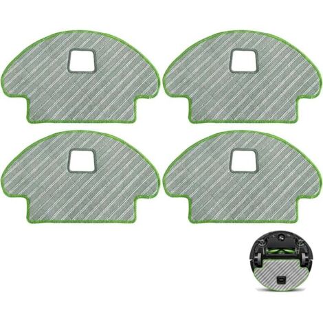 Paquete de 4 paños de limpieza para iRobot Roomba Combo 113 R113840 R111840, repuesto para aspiradora robot, juego de accesorios de limpieza de microfibra lavable.
