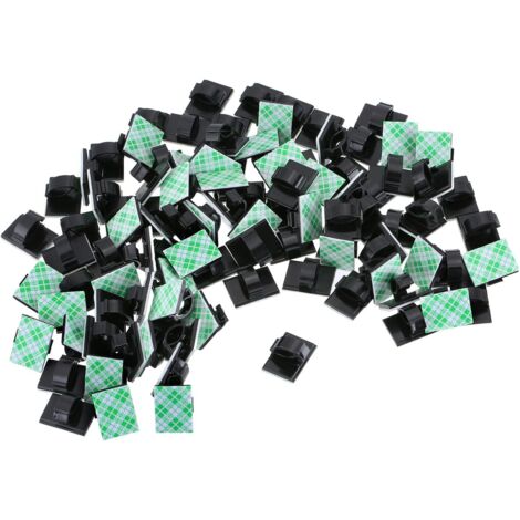 100 piezas Clips de cable autoadhesivos multiusos Clips de alambre Soporte de cable Gestión de cables para cables desordenados en el hogar, la oficina y el automóvil (1/5)