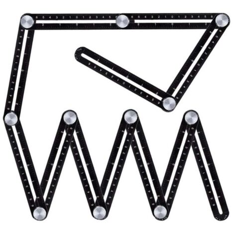 ZVD Règle de mesure multi-angles, outil rapporteur à 12 côtés pour améliorer le localisateur d'ouverture universel en alliage d'aluminium