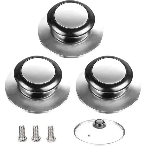 perillas para tapa de olla, aptas para tapas de vidrio y de acero inoxidable, para utensilios de cocina. (1/4)
