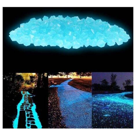300 piedras luminosas de resina lisa, ideales para decorar exteriores, acuarios, jardines, caminos y carreteras (azul lago)