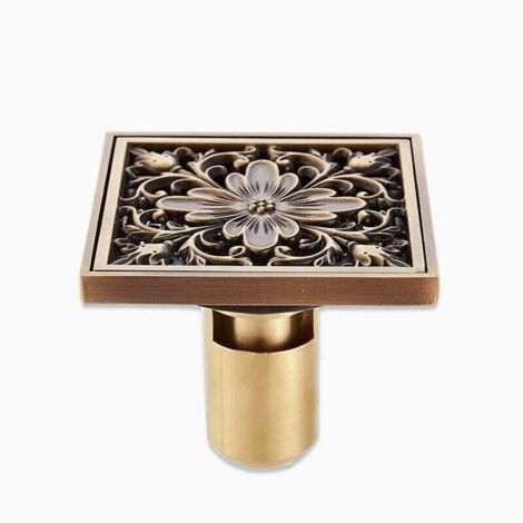 ZVD Desagüe de suelo de acero inoxidable grueso para ducha, inodoro, lavandería, jardín, desagüe de suelo para baño exterior cuadrado, desagüe de suelo con filtro, desagüe de ducha (1/4)