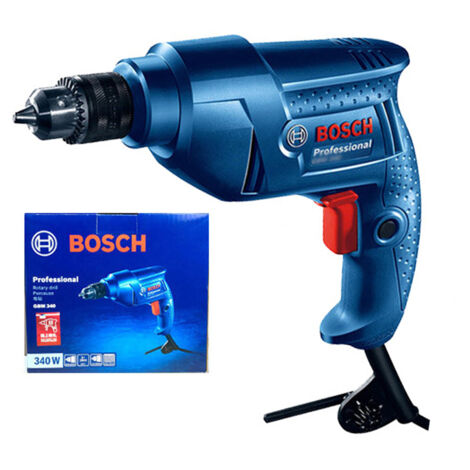 BOSCH GBM340-Taladro de mano con portabrocas plano Taladro multifunción con control de velocidad de avance y retroceso
