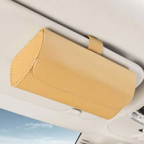 Poubelle de voiture, poubelle multifonction, petit organisateur de porte de voiture, poubelle de voiture en cuir pour siège avant, boîte de rangement pour dossier de siège de voiture (beige) (1/5)