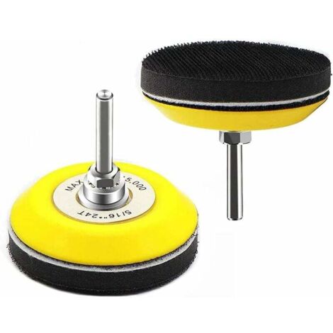 Lot de 2 patins de ponçage auto-agrippants de 7,6 cm pour disques de ponçage avec tige de 6, mm pour perceuse (1/5)