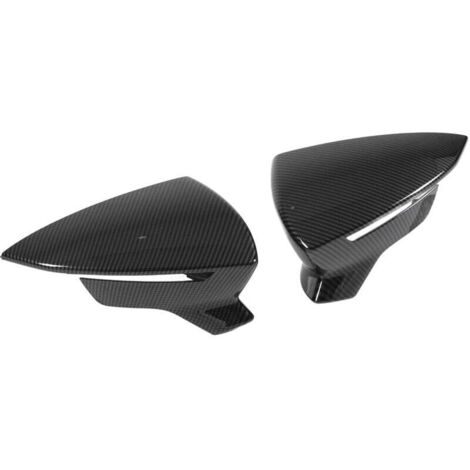 Par de tapas de repuesto para espejo retrovisor izquierdo y derecho para SEAT Leon Mk3 5F ST FR Cupra 2013-2019, estilo fibra de carbono.