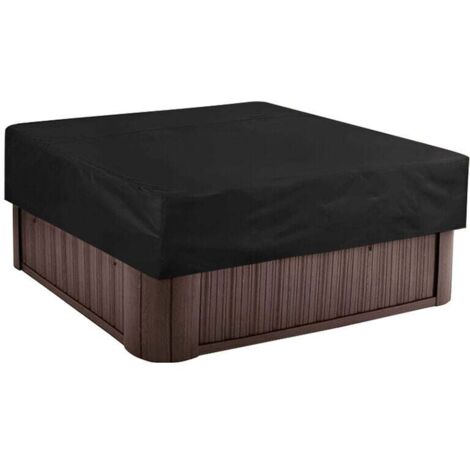 Cubierta para spa de exterior, cuadrada, impermeable, de poliéster 190T, color negro, 215 x 215 x 30 cm (1/4)