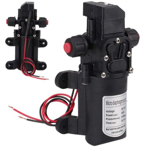 Bomba de agua de alta presión, CC 12 V, 5 L/min, bomba de agua de diafragma, autocebante, pulverizadora, 116 PSI con abrazaderas para barco, autocaravana, caravana