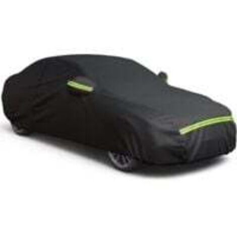 Funda para coche con cremallera en el lado derecho, resistente a los rayos UV, al agua, al viento, al polvo y a los arañazos, talla L (470-180-150), color negro (1/5)