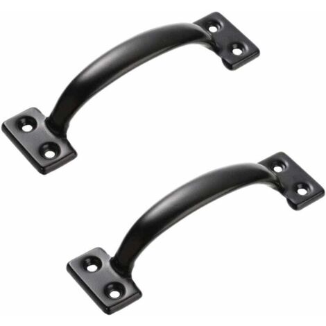 Tirador para mueble, 2 piezas, tirador vintage para armario de cocina, tirador de acero inoxidable para puerta de madera, puerta de hierro, cajón, zapatero, color negro (1/4)