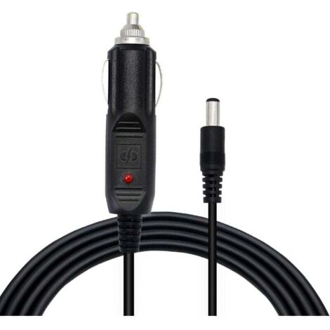 Cable de alimentación para coche, camión y autobús (1,5 m, 2 unidades) con conector macho de CC de 5,5 x 2,5 mm a conector de encendedor de 12 V CC. (1/4)