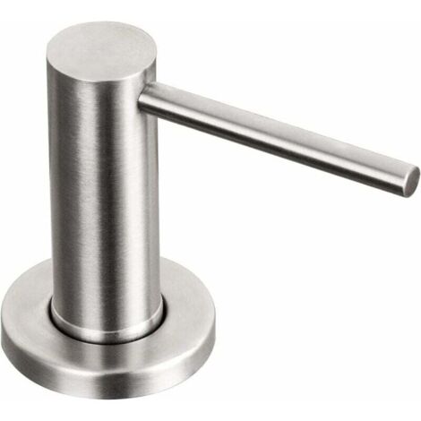 Dispensador de jabón para fregadero de cocina ZVD, de níquel cepillado, de acero inoxidable, para encimera, con bomba, loción de manos y botella integrada. (1/4)