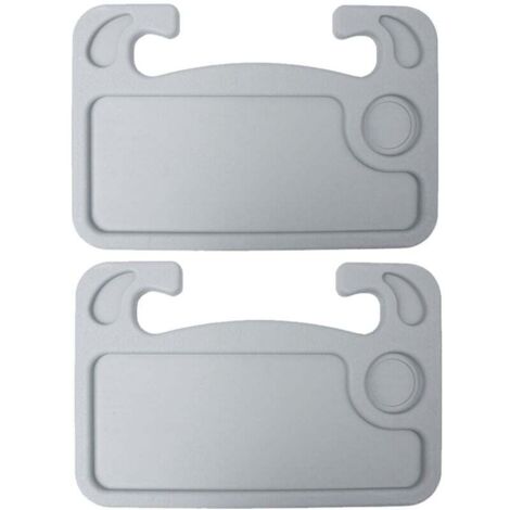 ZVD-Plateau 2 pièces pour volant, mesa a la carta, plateau de salle à manger pour voiture, gris (1/4)