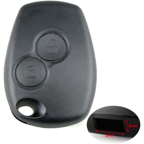 Guscio Chiave Telecomando Compatibile Con Renault Clio, Modus, Twingo, Kangoo – 2 Tasti, Senza Elettronica, Lama Vergine Inclusa