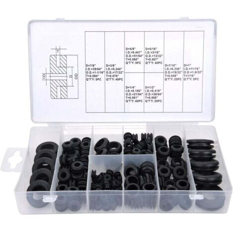 Kit de ojales de goma ZVD para cables, conectores y alambres (180 unidades) (1/4)