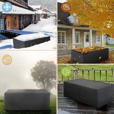 Funda protectora ZVD para muebles de jardín (180 x 120 x 74 cm), impermeable y antipolvo. (1/4)