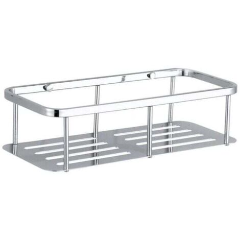 Estante de ducha exclusivo de acero inoxidable: repisa para bañera, plato de ducha, soporte de esquina para pared (acero inoxidable, 1 nivel)