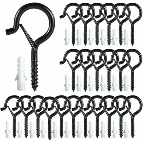 Q-Hook 25 pezzi Ganci a vite Ganci a vite Gancio a soffitto Gancio a soffitto Gancio a vite per appendere Gancio a parete Ganci a vite per lanterne eoliche Cestini per piante (1/5)