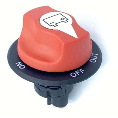 Interruptor de desconexión de batería de coche o barco, interruptor aislador de batería, interruptor de máxima potencia/apagado para desconectar el circuito de batería, CC 50 V, 50 A, CONT 75 A, INT. (1/4)