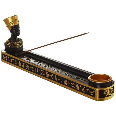 Porta incienso de resina de la reina egipcia Nefertiti para decoración del hogar y la oficina, 25 x 11 cm