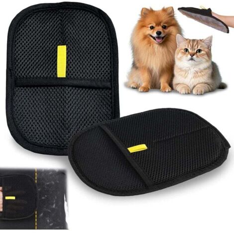 ZVD-2 guantes para pelo de gato, cepillo de doble cara para mascotas, reutilizable, antipelo para lavar, desenredar y acicalar, ideal para sofás, muebles, alfombras y asientos de coche. (1/4)
