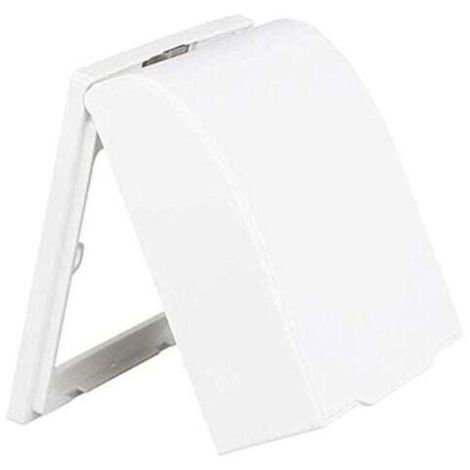 ZVD - Caja impermeable de plástico para interruptor de pared, timbre, tapa abatible para el hogar (blanca)