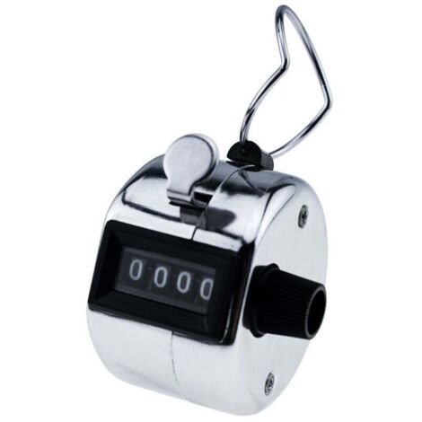 Paquete de contadores de mano plateados con pulsera de seguridad (1/4)