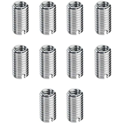 10 insertos de rosca M8/M10, insertos autorroscantes, tuercas de tornillo M8 x 1,25 mm hembra, M10 x 1,5 mm macho, 12 mm de largo, kit de reparación de roscas para mantenimiento de hardware.