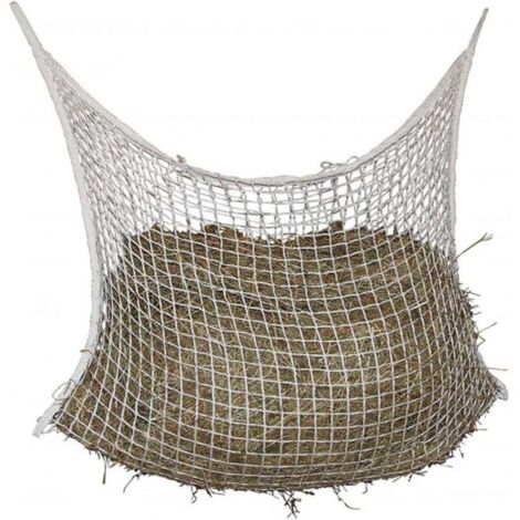 Red de heno de nailon trenzado ZVD para todo el día, alimentación lenta, caballos, ovejas - Tamaño: 120 x 90 cm (1/4)