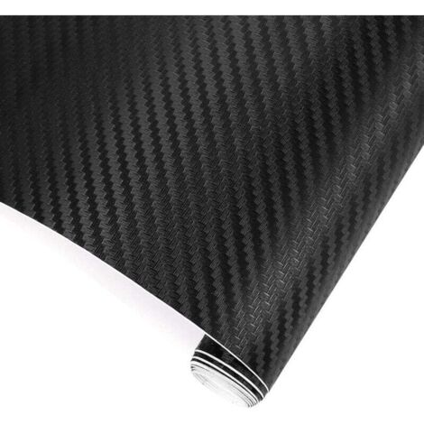 Adhesivo de fibra de carbono para coche, 1520 x 300 mm, vinilo autoadhesivo para coches, bricolaje y motos, interior/exterior, textura 3D, negro mate