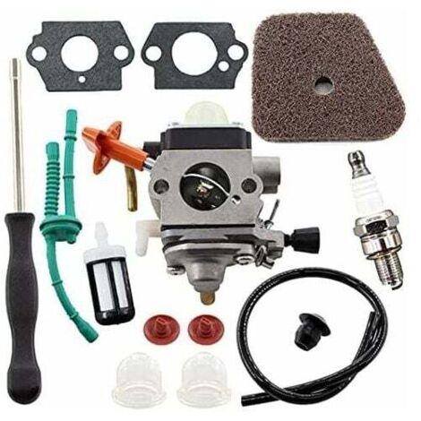 ZVD-Kit de carburador para motosierras Stihl FS87 FS90 FS100 FS110 FS130 HL95 HL100 HT100 HT101 KM90 KM100 KM110 SP90, incluye filtro de aire y línea de combustible. (1/4)