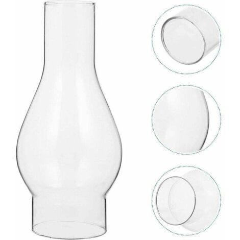 Pantalla de vidrio transparente ZVD para lámpara de aceite, chimenea de vidrio para lámpara de queroseno, pantalla para lámpara de queroseno, accesorios reemplazables (tamaño pequeño)