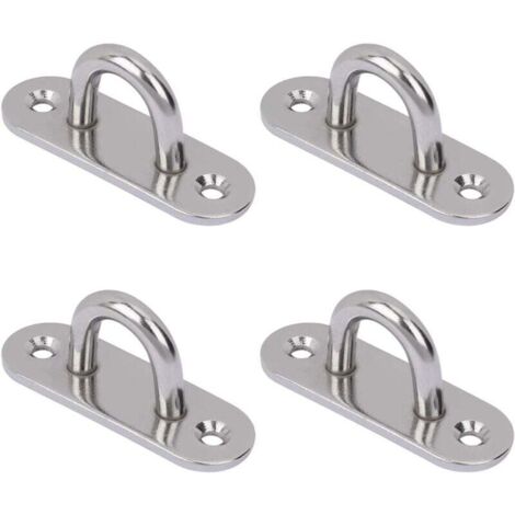Ganchos de techo de acero inoxidable, montaje en pared, placas de ojal alargadas para colgar sillas, hamacas, columpios de yoga, sacos de boxeo, macetas, 4 piezas (1/4)