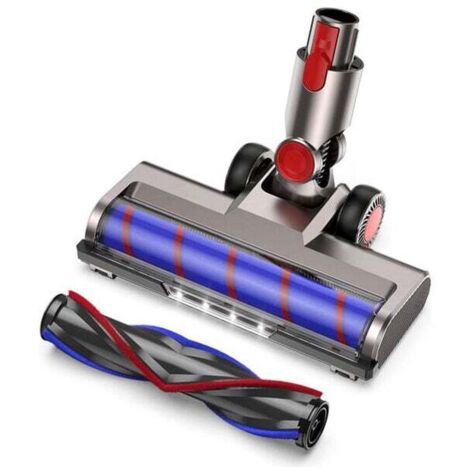 Cepillo ZVD compatible con aspiradoras Dyson V7, V8, V10, V11 y V15. Cepillo flexible Dyson giratorio de 180° con 4 faros LED y 1 rodillo de repuesto.