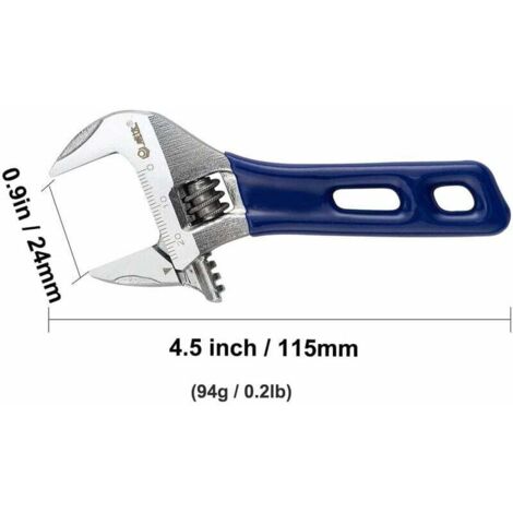 Llave ajustable ZVD, llave ajustable de apertura amplia con mango corto, alicates para tubos, llave ajustable (4") (1/4)