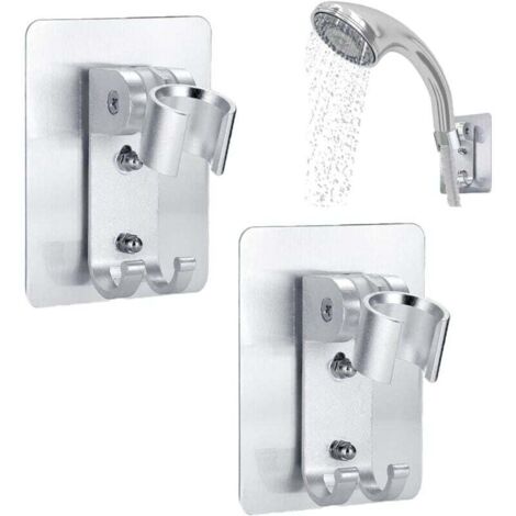 Soporte de ducha ajustable con ángulo ajustable, para montaje en pared, para barra de ducha, para baño de hotel (plateado)