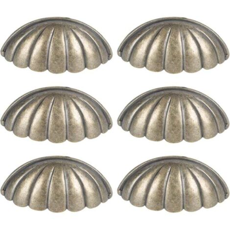 6 pomos de concha, tiradores de puerta náuticos, estilo vintage para armarios, cajones, alacenas, cajones, cómodas y muebles de cocina. (1/4)