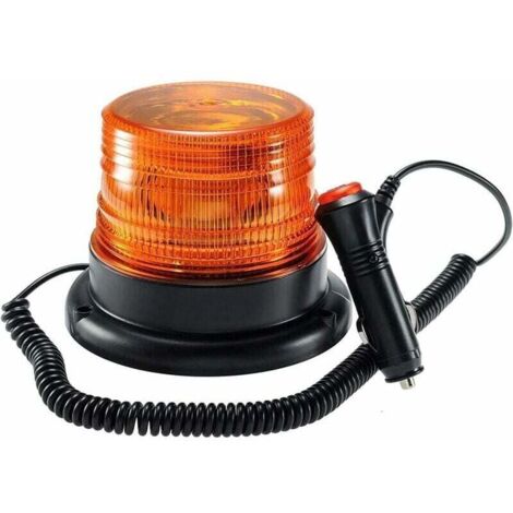 Luz LED naranja, luz intermitente magnética para vehículos con toma de encendedor de 12 V – 80 V (1/4)