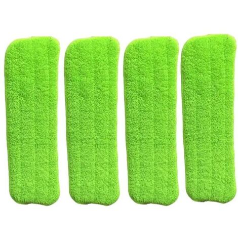 ZVD - Trapeador de agua con pulverizador, trapeador plano, paño de microfibra verde, 3 piezas (1/4)