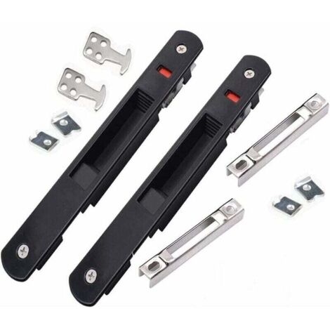 Cerradura para puerta corredera ZVD - Moderna cerradura de gancho para ventana y puerta móvil de un solo lado para el hogar, 2 unidades