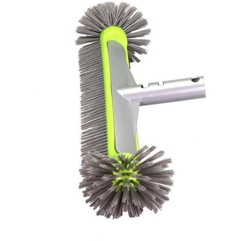 Cepillo escoba para piscina ZVD de 44 cm, cabezal desmontable con cerdas resistentes, mango de aluminio con clip EZ y mango telescópico.