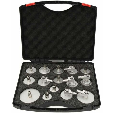 ZVD - Juego de 15 adaptadores de cilindro maestro, universales, a prueba de fugas, para purga de líquido de frenos de automóviles (1/4)