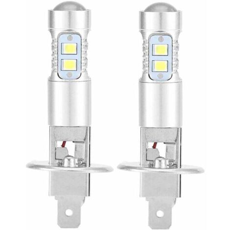 Bombillas para faros delanteros, kit de 2 bombillas LED H1 6000K superblancas de 100 W para faros delanteros, luces de cruce