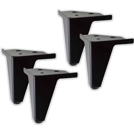 Juego de 4 patas negras para muebles y sofás - Patas de metal - Patas de diseño elegante para sillas y armarios - Altura 1001008120 mm