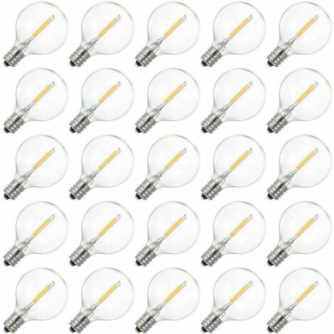 Bombilla globo LED G40 AC230V, casquillo E12, resistente al agua IP44, blanco cálido, ideal para decoración del hogar, fiestas, bodas.