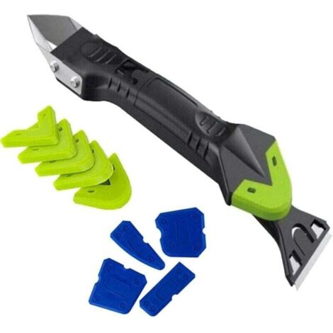 Kit de herramientas de silicona para calafateo 5 en 1: removedor y alisador de sellador de silicona, herramienta para acabado de sellador, calafateo para juntas de baño y cocina. (1/4)