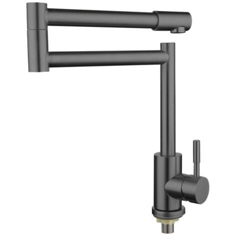 Grifo de cocina plegable de acero inoxidable 304, rotación de 360°, diseño compacto Disponible en 4 colores, gris